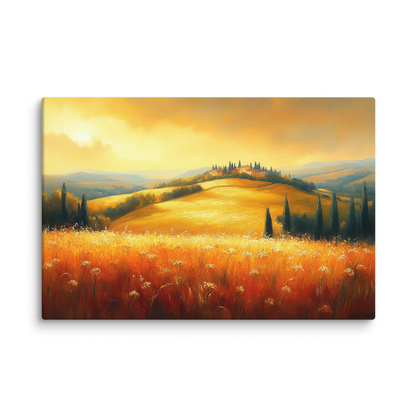 Tableau Paysage Jaune : Lumière de Toscane Affiches, reproductions et œuvres graphiques Art Virtuoso XL