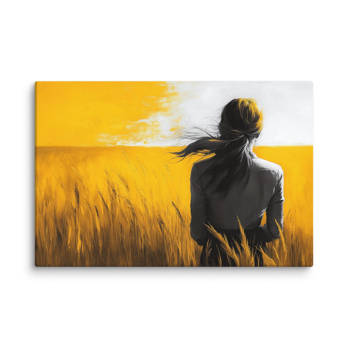 Tableau Ton Jaune : Contemplation dans les Blés Affiches, reproductions et œuvres graphiques Art Virtuoso XL