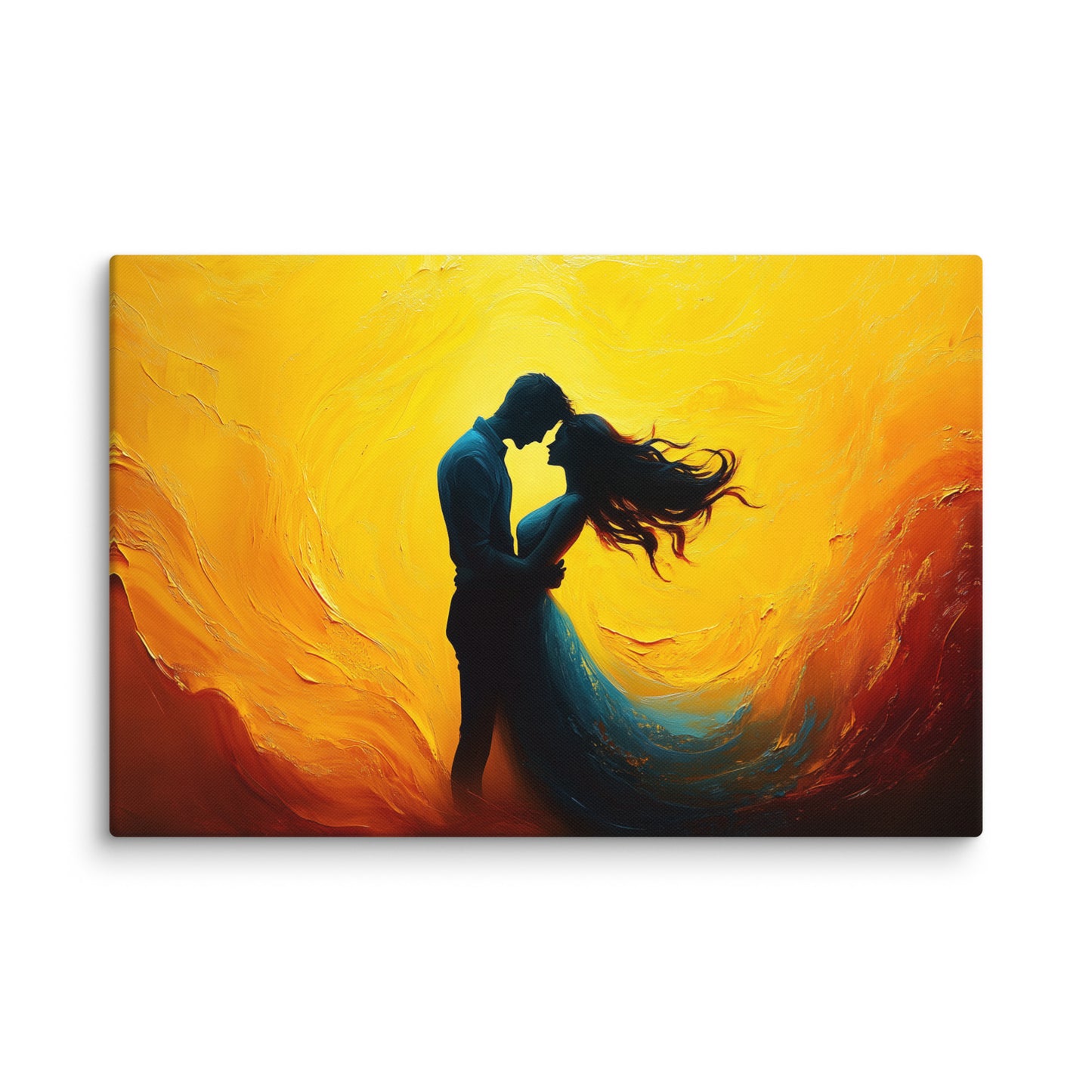 Tableau Amoureux Jaune : Danse au Soleil Couchant Affiches, reproductions et œuvres graphiques Art Virtuoso XL