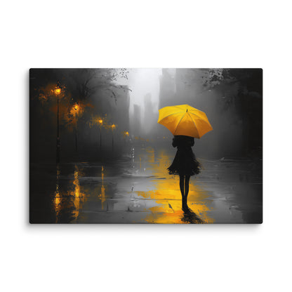 Tableau Parapluie Jaune : Solitude Urbaine Affiches, reproductions et œuvres graphiques Art Virtuoso XL