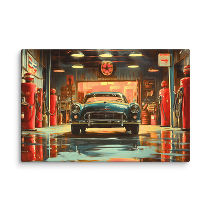 Tableau Vintage Garage : Aston Martin Affiches, reproductions et œuvres graphiques Art Virtuoso XL