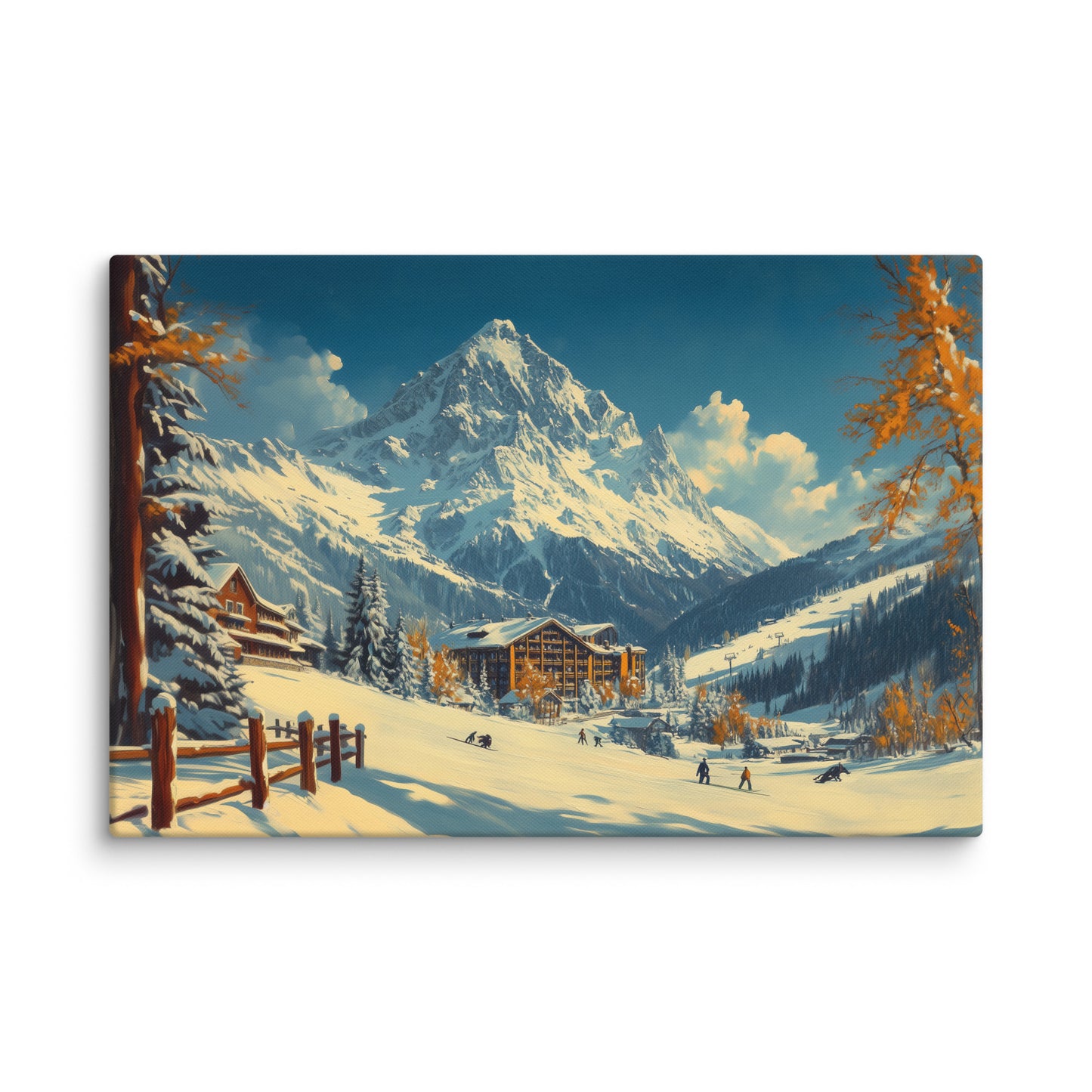 Tableau Vintage Ski : Splendeur des Alpes Affiches, reproductions et œuvres graphiques Art Virtuoso XL