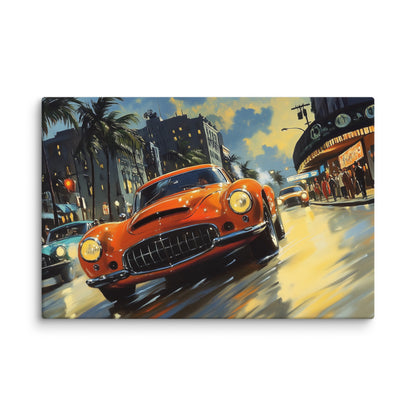 Tableau Vintage Déco : Miami Sunset Drive Affiches, reproductions et œuvres graphiques Art Virtuoso XL