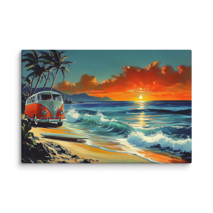 Tableau Surf Vintage : Paradise Sunset Affiches, reproductions et œuvres graphiques Art Virtuoso XL