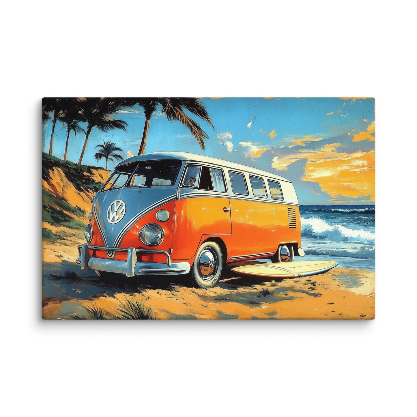 Tableau Vintage 70 : Combi Surf Paradise Affiches, reproductions et œuvres graphiques Art Virtuoso XL