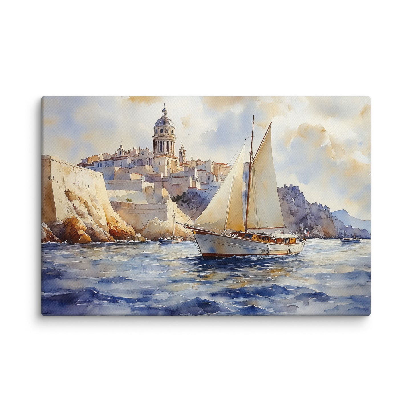 Tableau Marseille Vintage : Voiles en Méditerranée Affiches, reproductions et œuvres graphiques Art Virtuoso XL