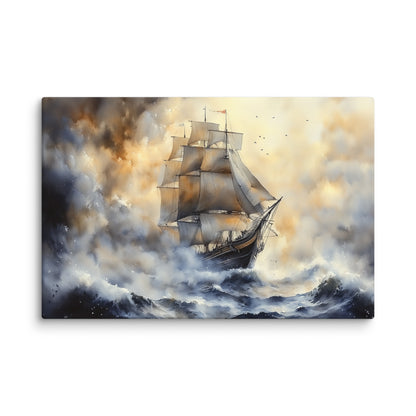 Tableau Bateau Corsaire : Tempête en Haute Mer Affiches, reproductions et œuvres graphiques Art Virtuoso XL