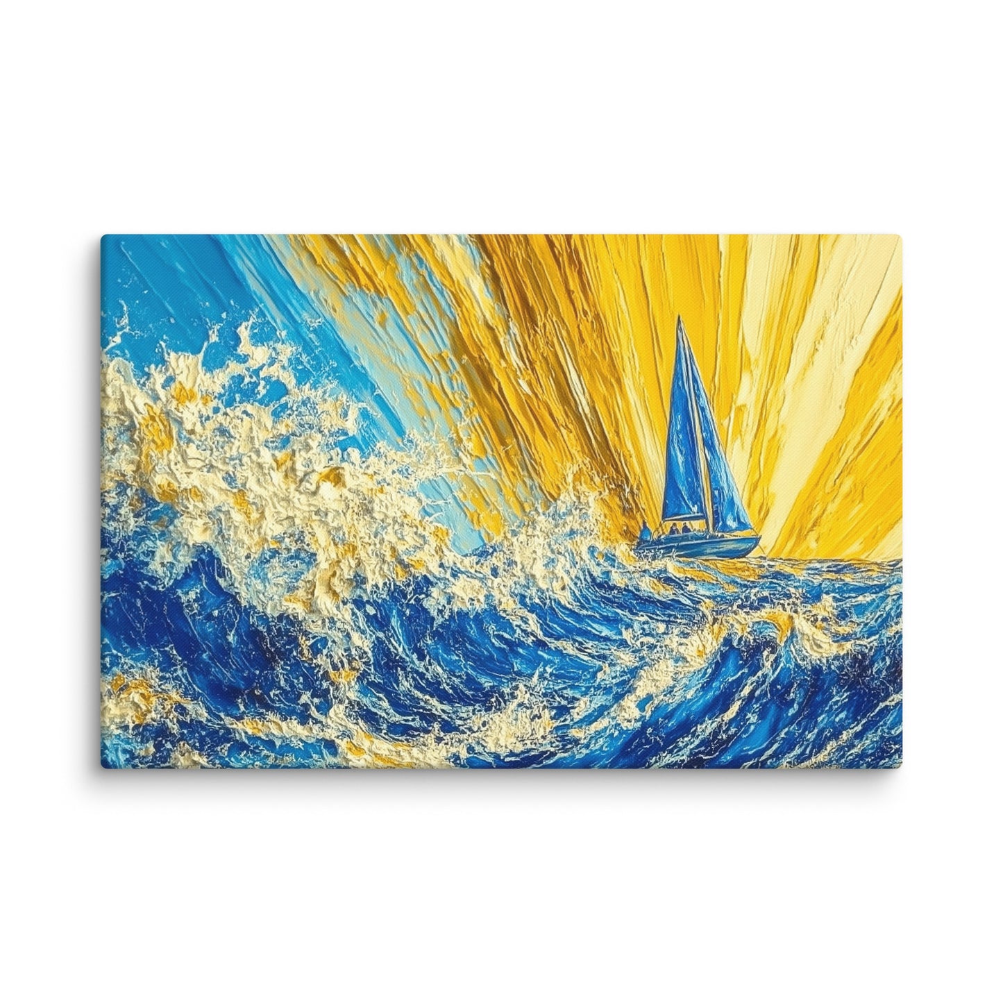 Tableau Bateau Bleu : Écume Solaire Affiches, reproductions et œuvres graphiques Art Virtuoso XL