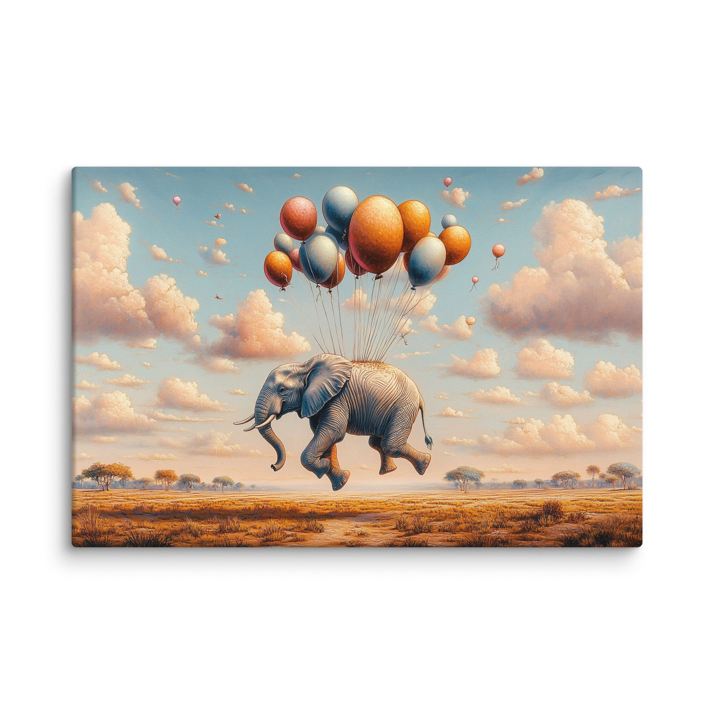 Tableau Éléphant Ballon - Rêverie Aérienne Affiches, reproductions et œuvres graphiques Art Virtuoso XL