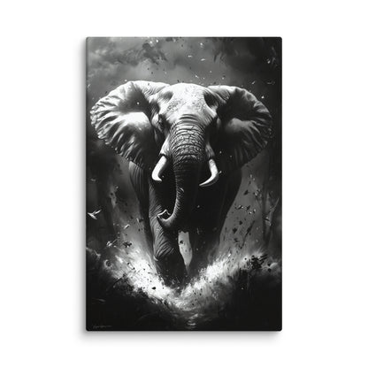 Tableau Éléphant Noir et Blanc Intemporel Affiches, reproductions et œuvres graphiques Art Virtuoso XL