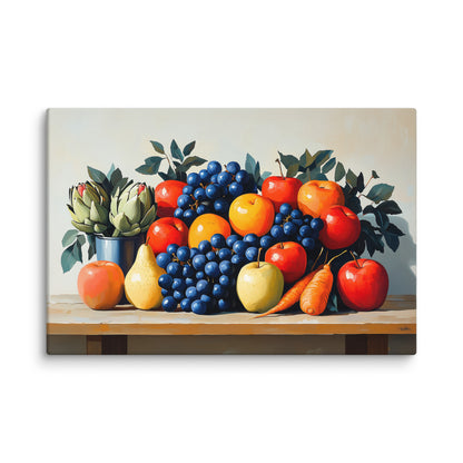 Peinture Nature Morte Fruits et Légumes en Abondance Affiches, reproductions et œuvres graphiques Art Virtuoso XL