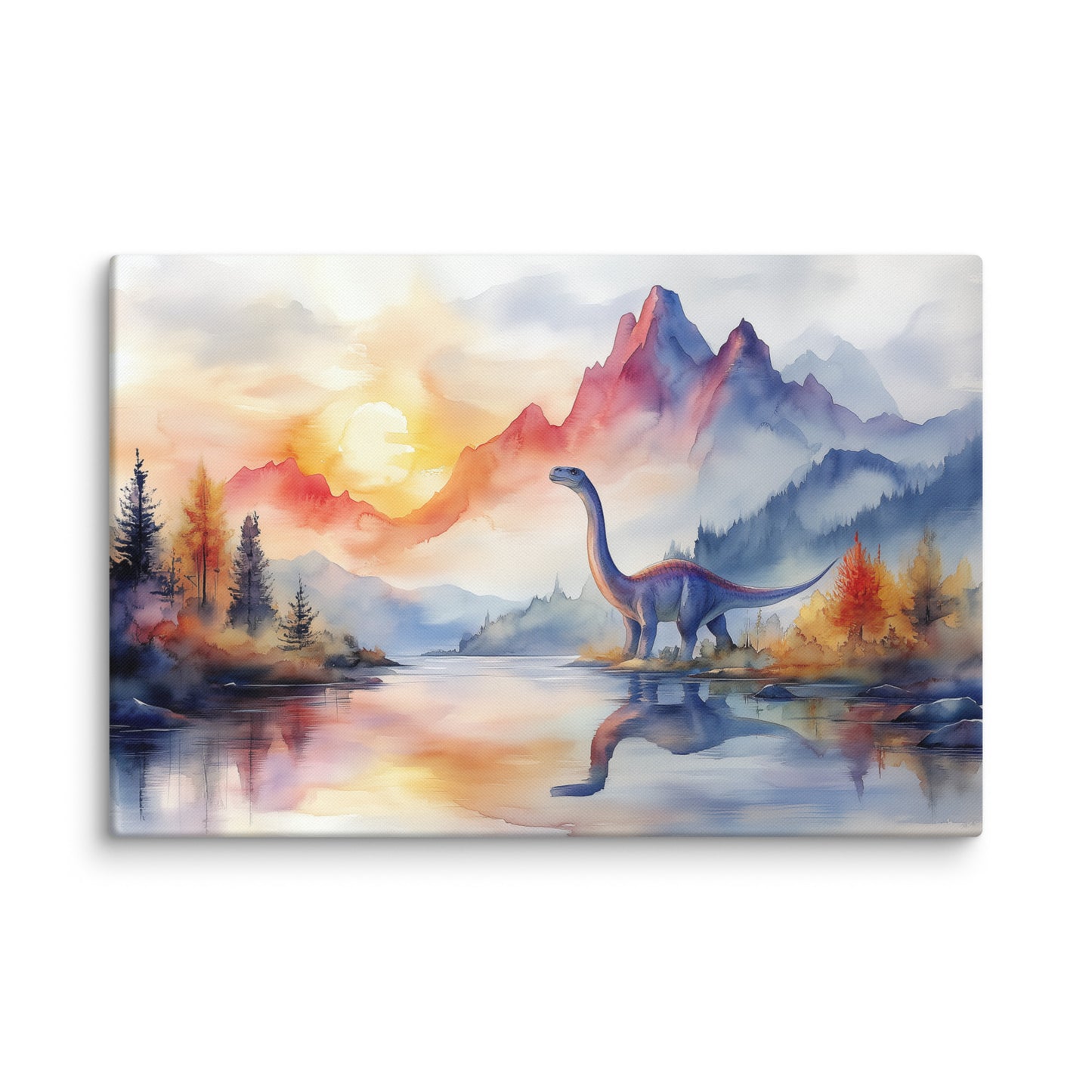 Peinture Aquarelle Dinosaure - Voyage Préhistorique Affiches, reproductions et œuvres graphiques Art Virtuoso XL