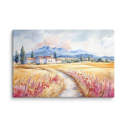 Peinture Aquarelle - Paysage Campagne Paisible Affiches, reproductions et œuvres graphiques Art Virtuoso XL