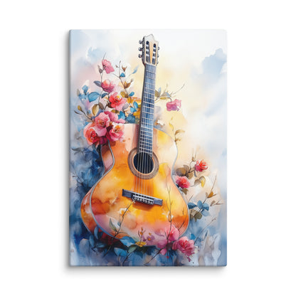 Tableau Guitare Aquarelle – Âme de la Musique Affiches, reproductions et œuvres graphiques Art Virtuoso XL