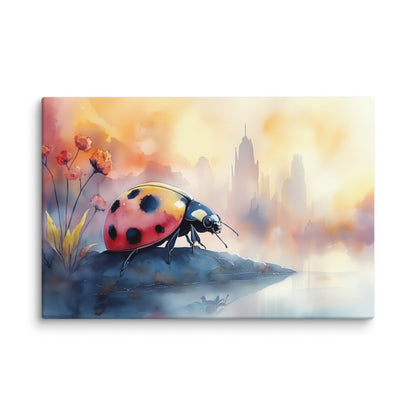 Peinture Aquarelle Coccinelle – Élégance Naturelle et Détail Raffiné Affiches, reproductions et œuvres graphiques Art Virtuoso XL