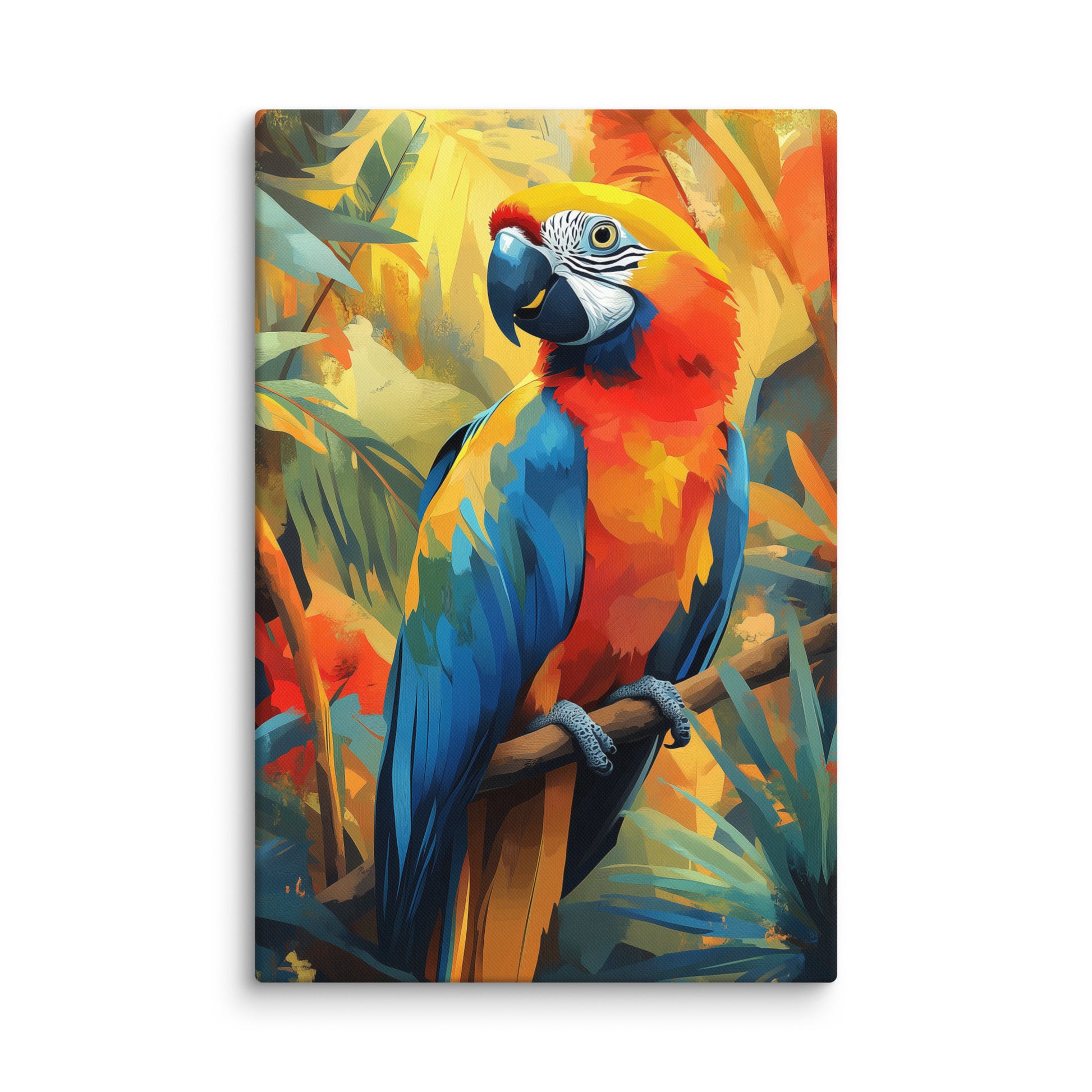 Peinture Perroquet sur Toile en Explosion Chromatique Affiches, reproductions et œuvres graphiques Art Virtuoso XL