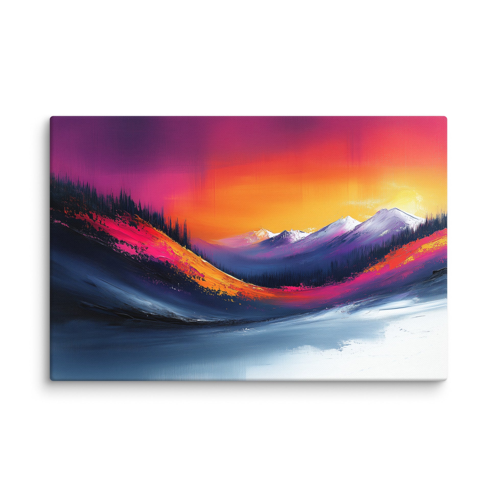 Paysage de vallée enneigée au format XXL