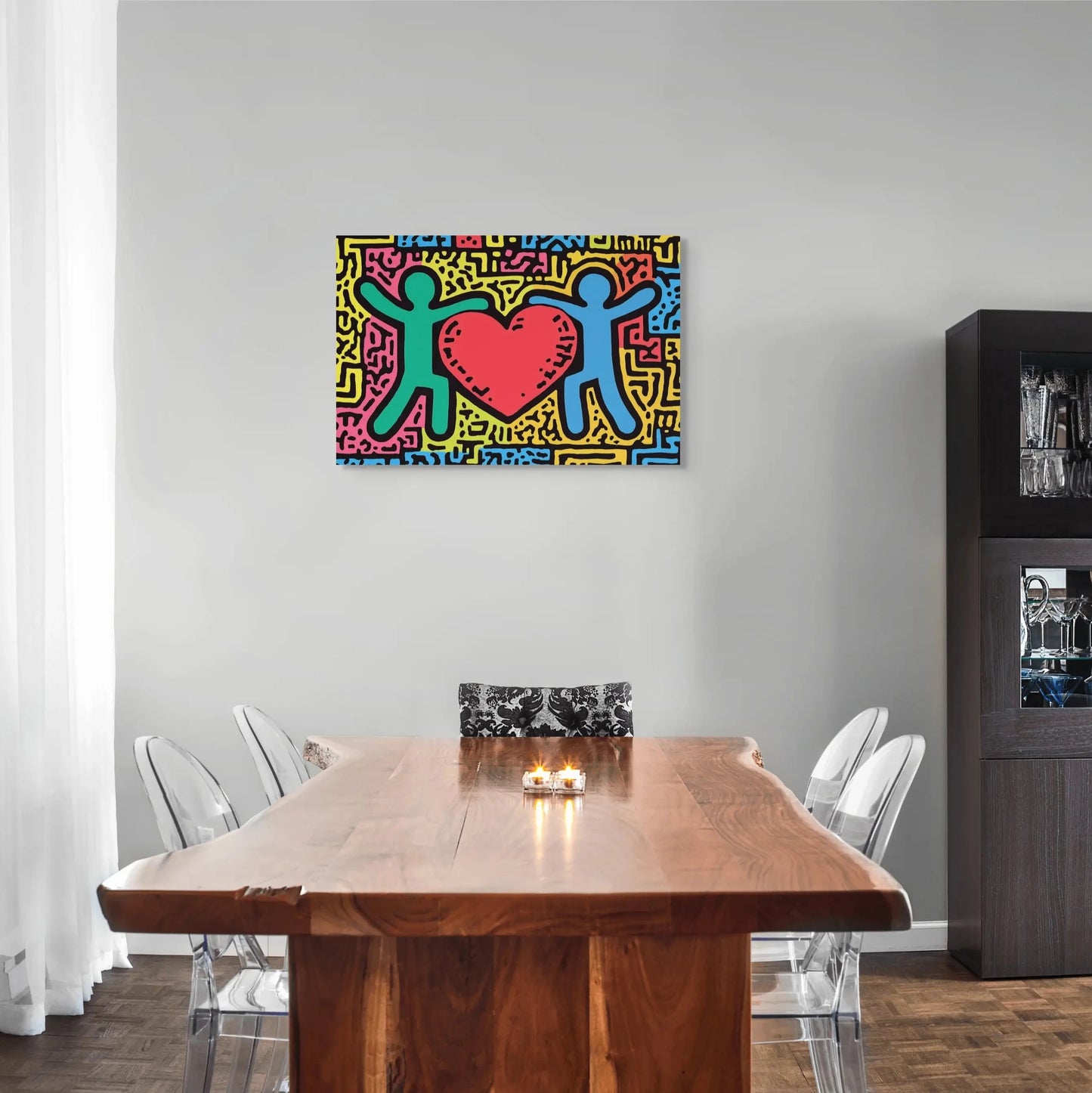 Toile Coeur Keith Haring Style Affiches, reproductions et œuvres graphiques Art Virtuoso   