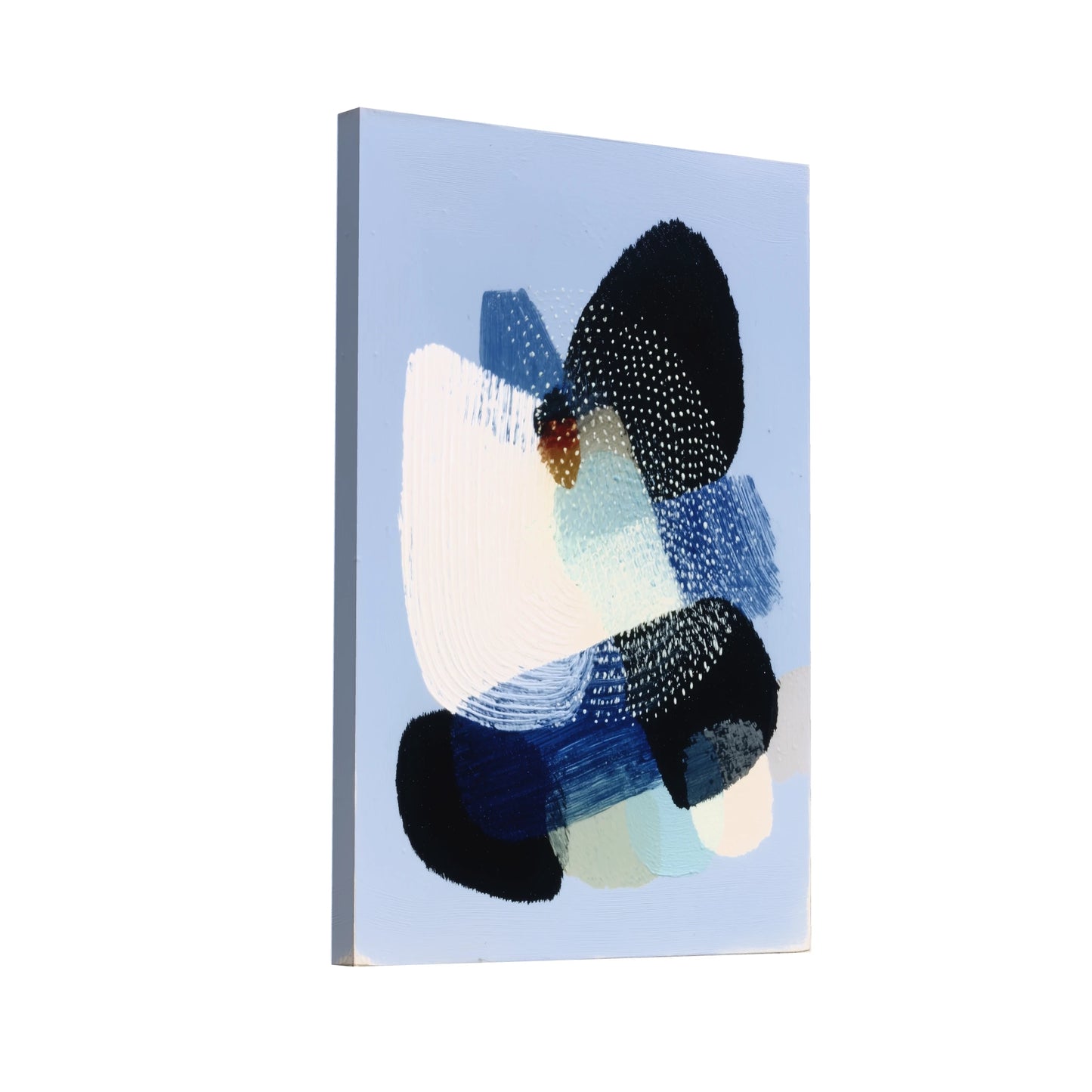 Product Hero 3D WebP Tableau Composition glaciale abstraite – indigo et ivoire - Art Virtuoso