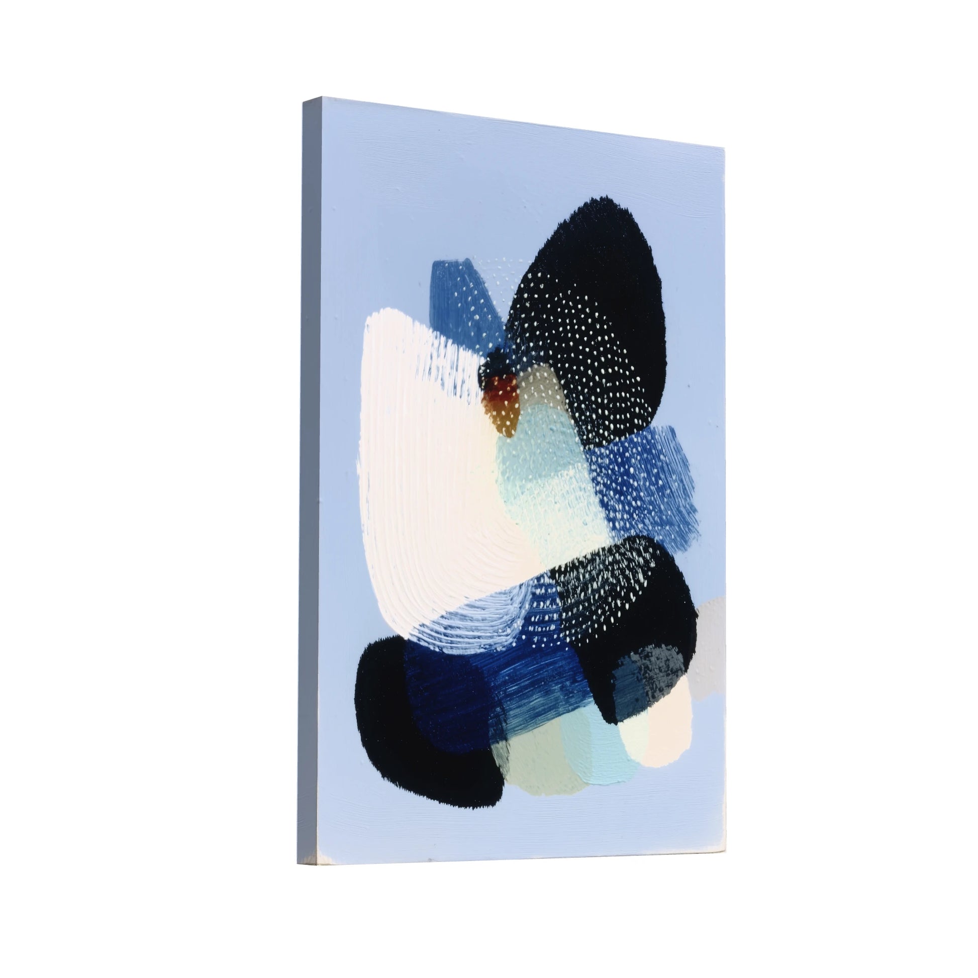 Product Hero 3D WebP Tableau Composition glaciale abstraite – indigo et ivoire - Art Virtuoso