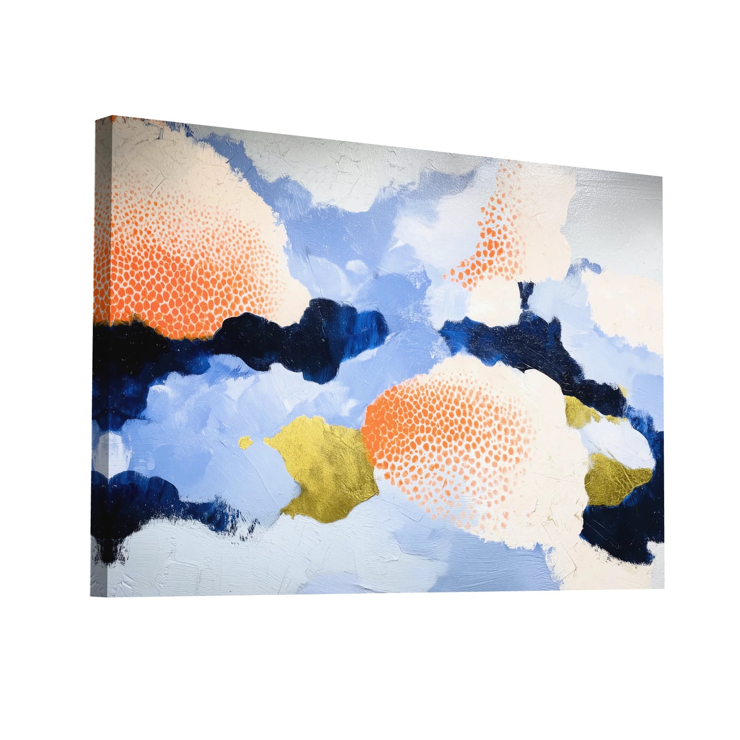 Product Hero 3D WebP Composition Nordique 1 - nuages indigo et corail - Art Virtuoso