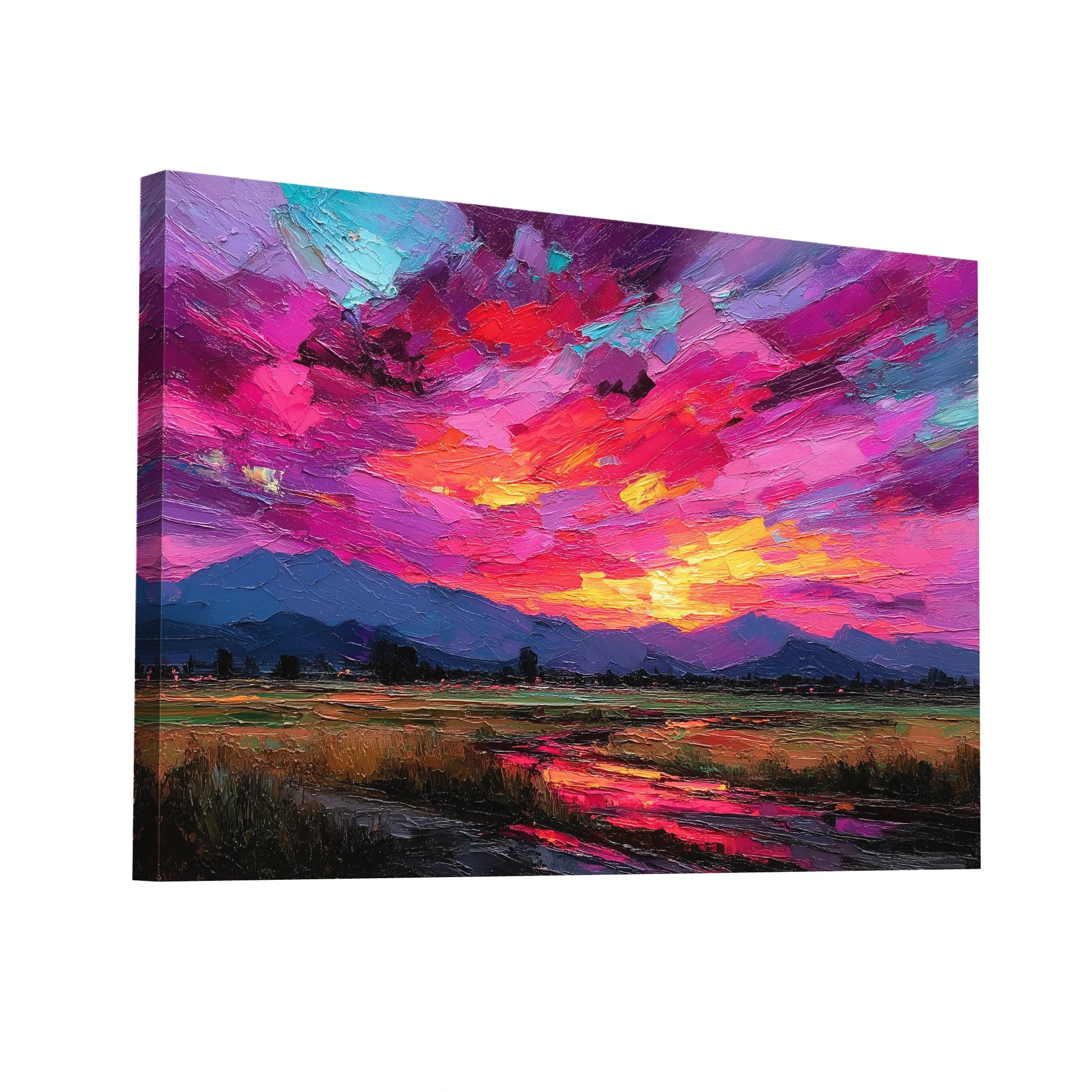Product Hero 3D WebP Coucher de Soleil - Tableau Impressionniste Pourpre - Art Virtuoso