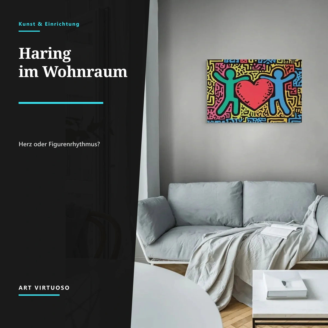 Von Keith Haring inspirierte Bilder: zwei Kompositionen im Vergleich