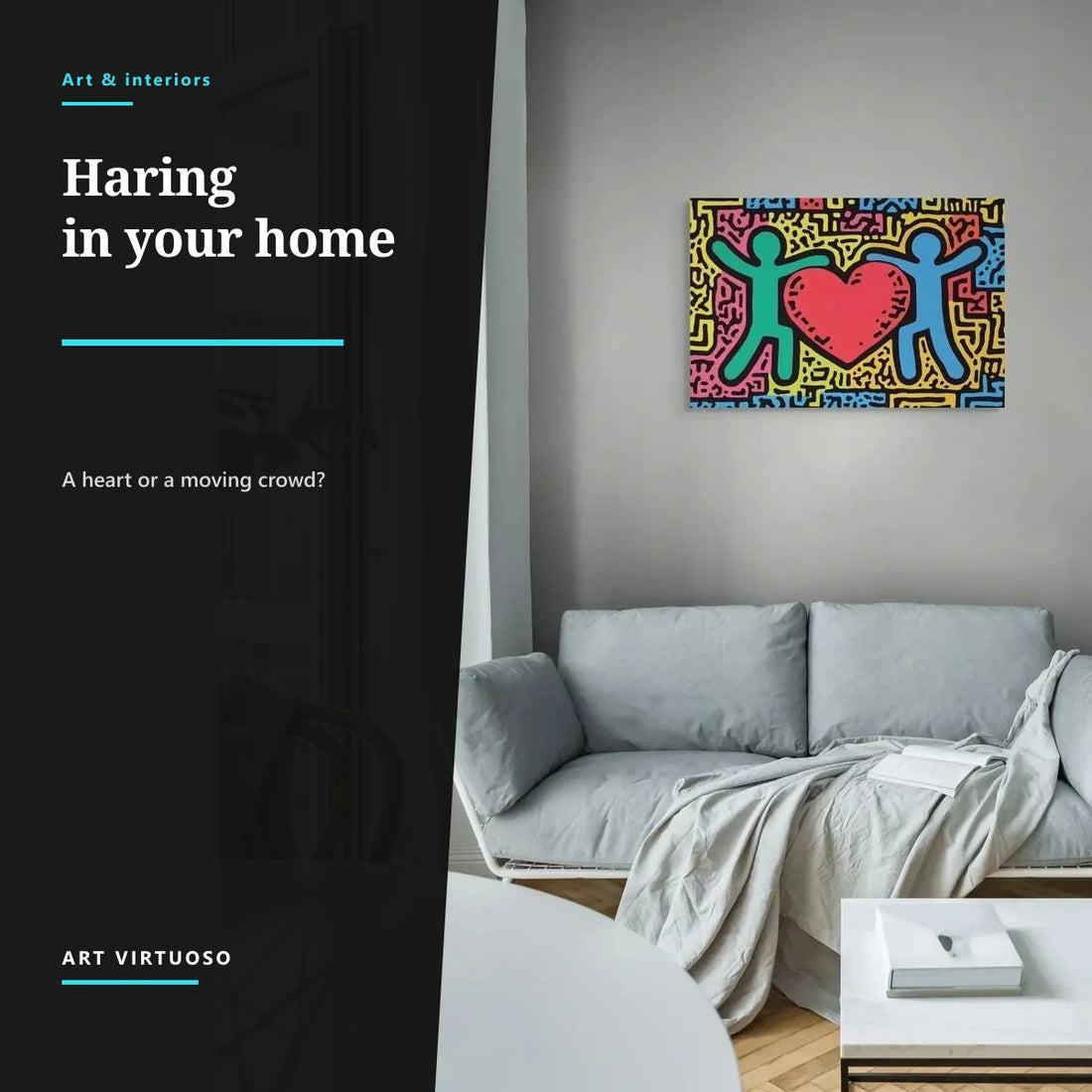 Keith Haring-Inspired Decor: Comparing Two Pictures