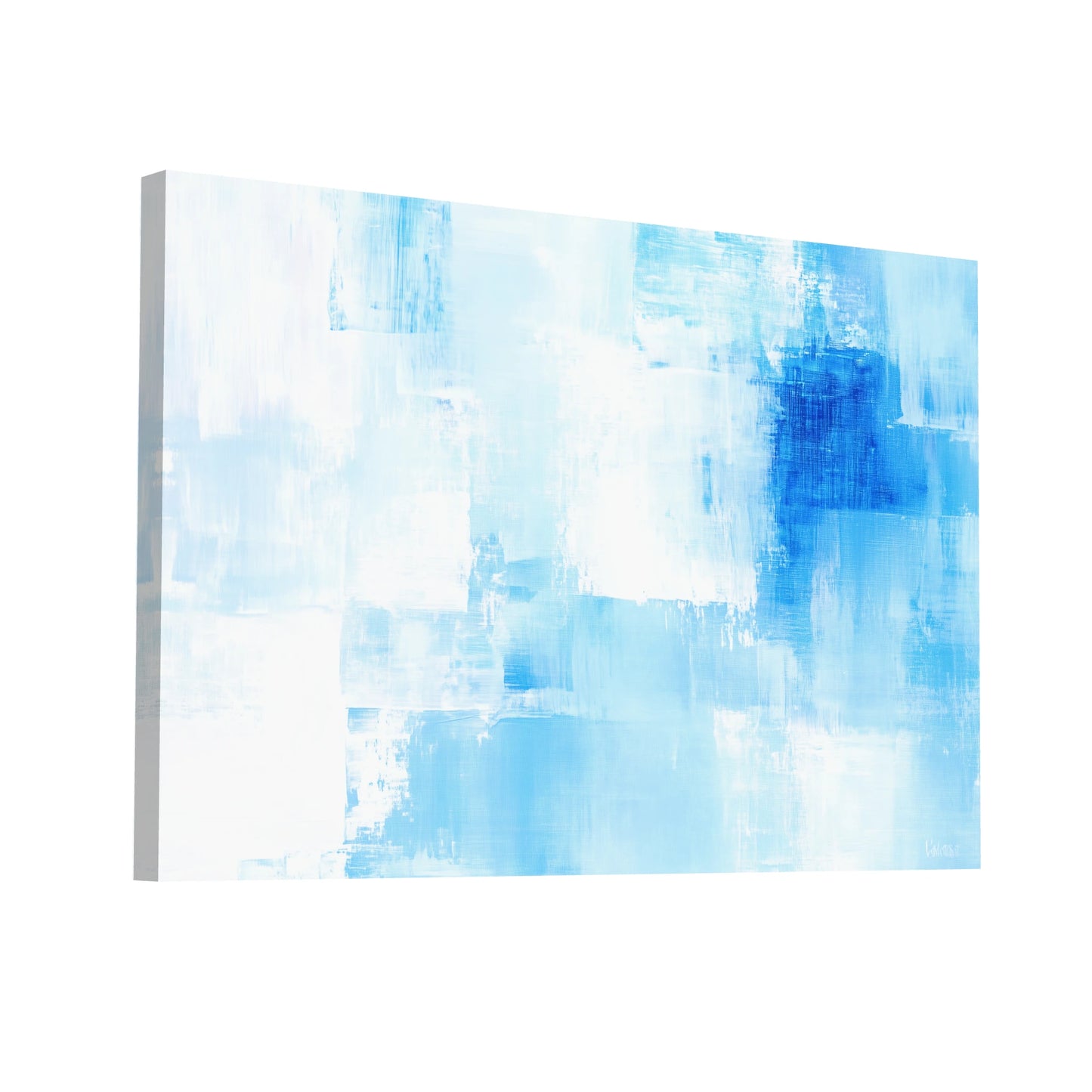 Product Hero 3D WebP Tableau Déco Bleu Turquoise - Horizon Glacé - Art Virtuoso
