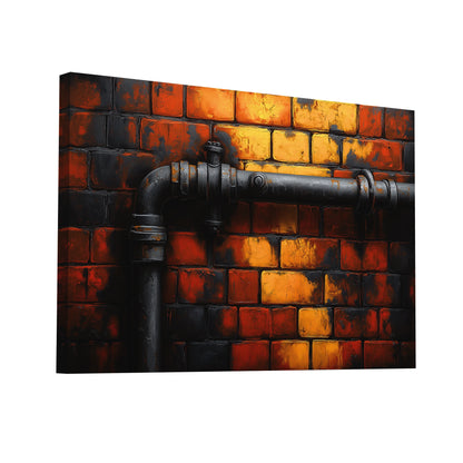 Product Hero 3D WebP Deco Mur - Brique Style Industriel sur Toile - Art Virtuoso