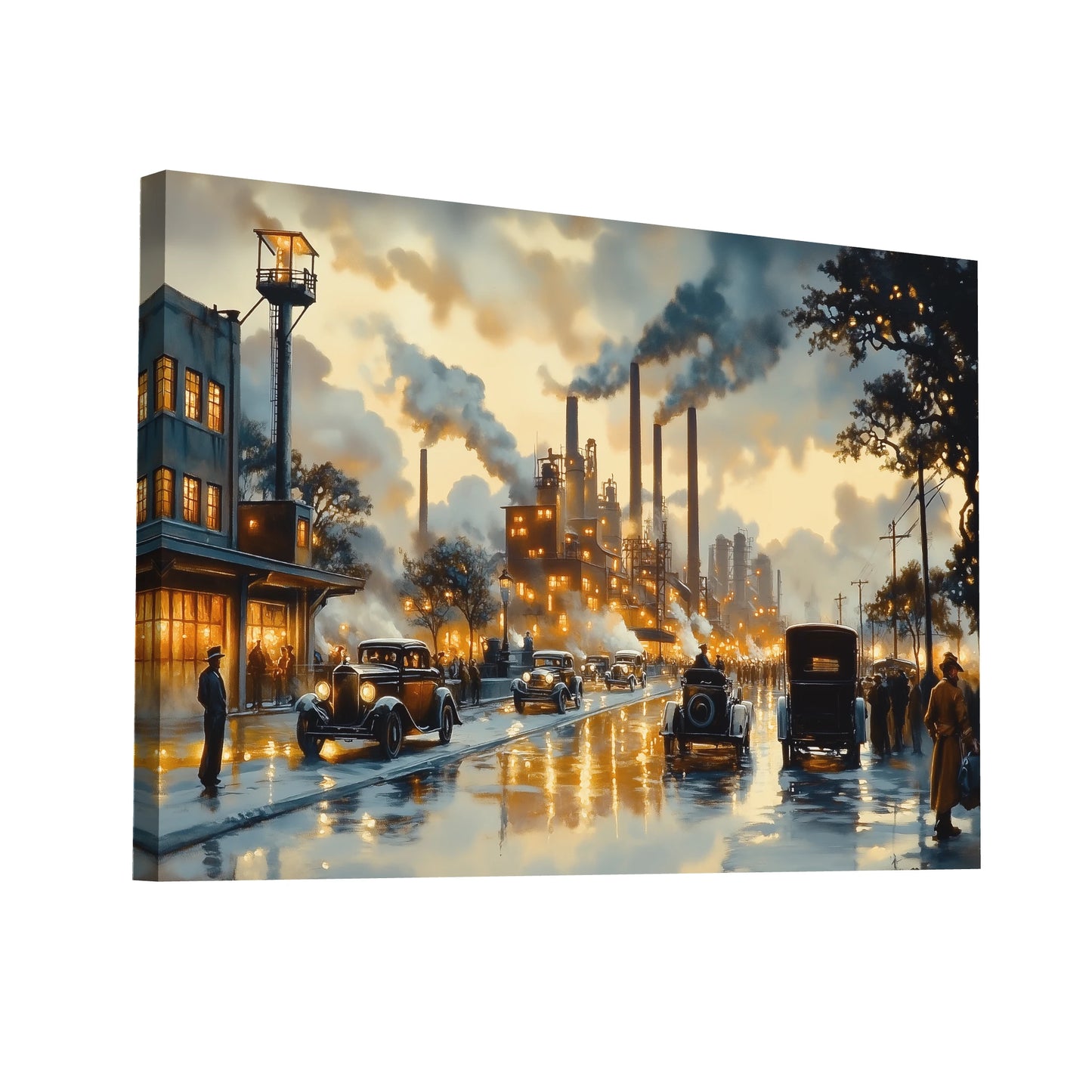 Product Hero 3D WebP Toile Déco Style Industriel Vintage - Art Virtuoso