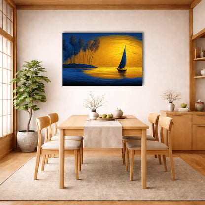 Toile Déco Africaine pour Chambre - Voilier au Soleil