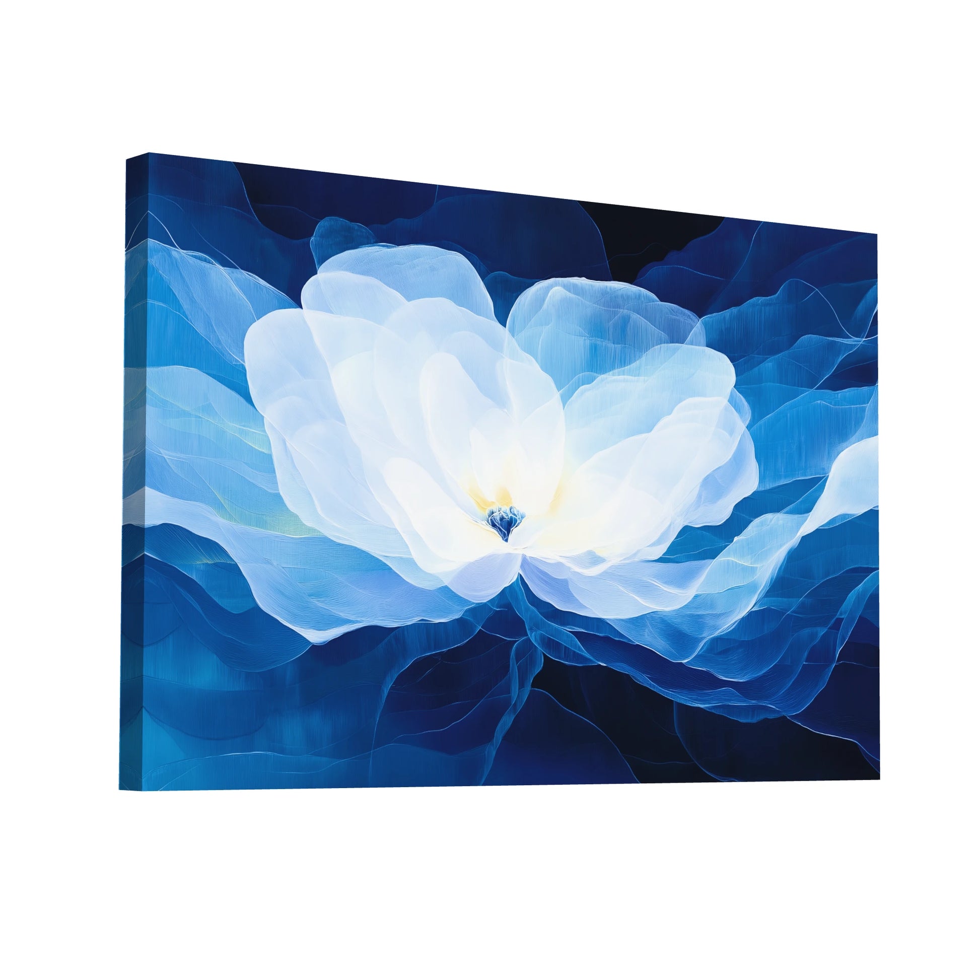 Product Hero 3D WebP Tableau Décoration Murale Bleue - Magnolia Céleste - Art Virtuoso