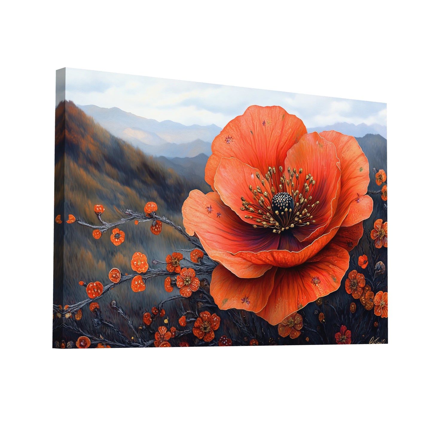 Product Hero 3D WebP Toile Décoration Murale - Fleur Bohème - Art Virtuoso