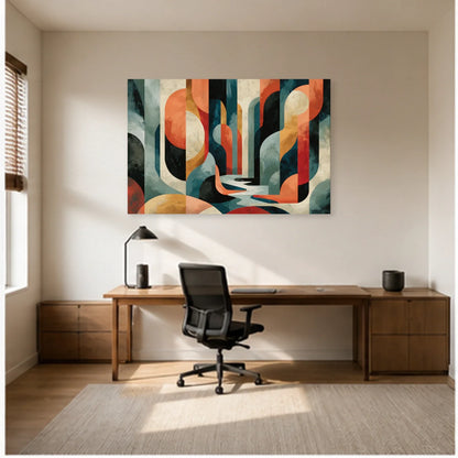 Décoration Murale Moderne pour Salon - Arches Solaires dans un bureau - Art Virtuoso