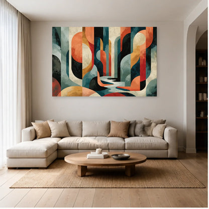 Décoration Murale Moderne pour Salon - Arches Solaires dans un salon - Art Virtuoso