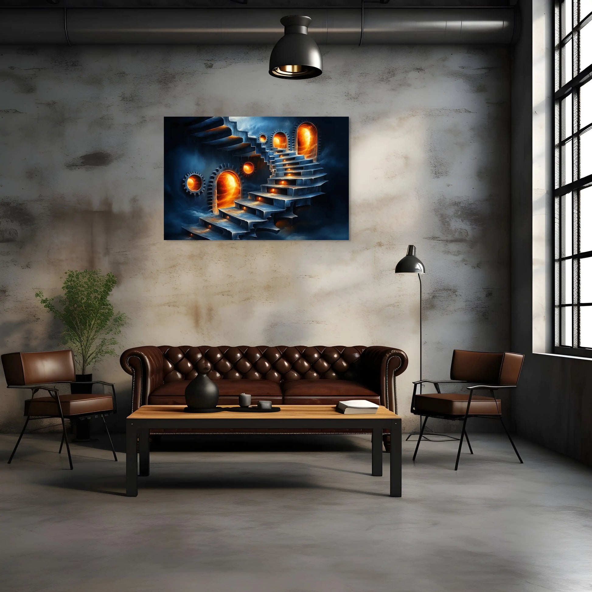 Tableau Décoration Loft Industriel - Voyage dans l'Imagination Affiches, reproductions et œuvres graphiques Art Virtuoso