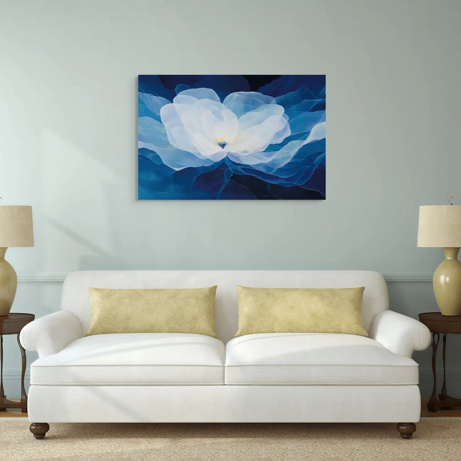 Mon Art Lot de 2 impressions sur toile rétro - Motif fleurs d'orchidée - Feuilles bleues et Mon Art Lot de 2 impressions sur toile rétro - Motif fleurs d'orchidée - Feuilles bleues et