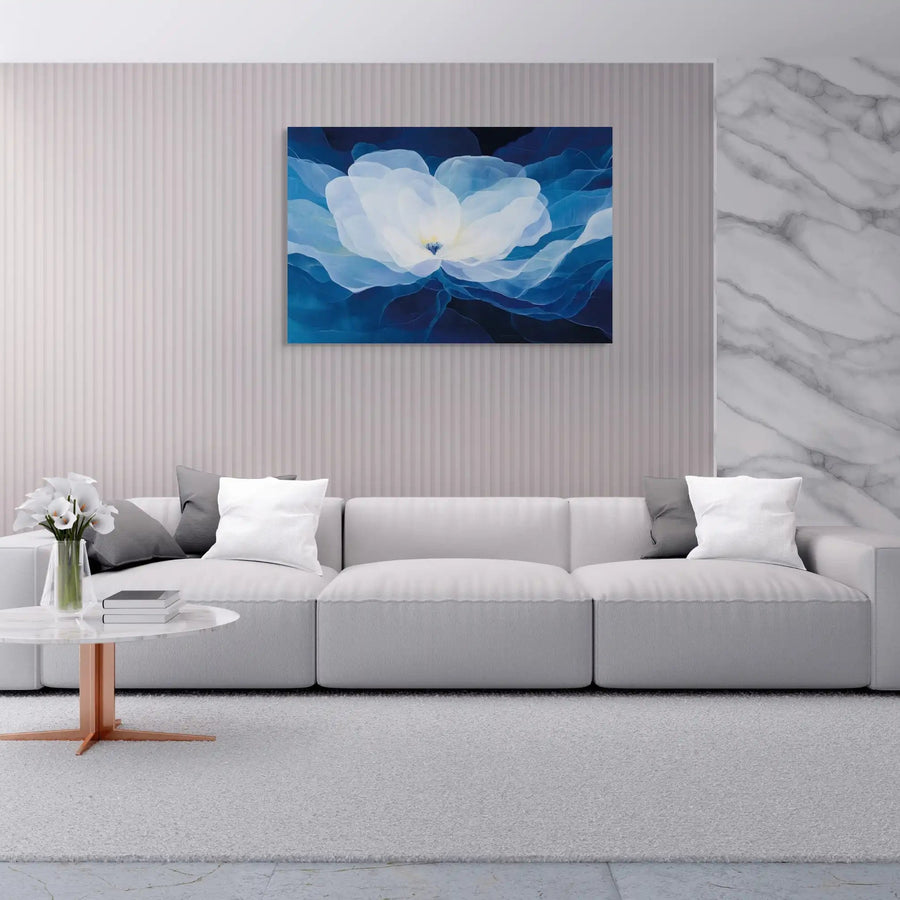 Tableau Décoration Murale Bleue - Magnolia Céleste