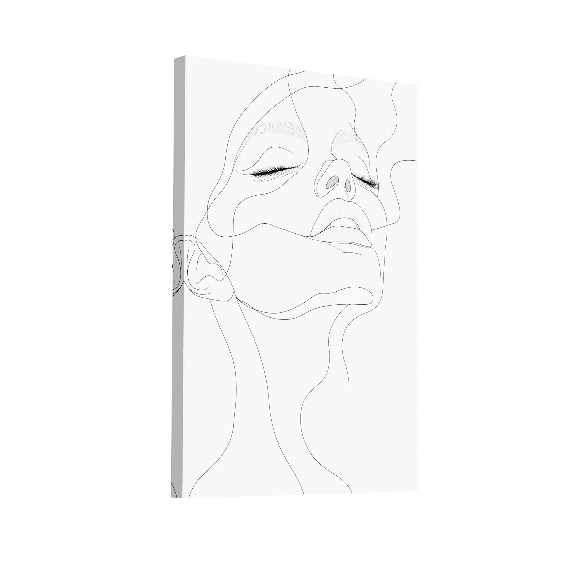 Product Hero 3D WebP Toile Dessin Minimaliste Femme - Art Virtuoso