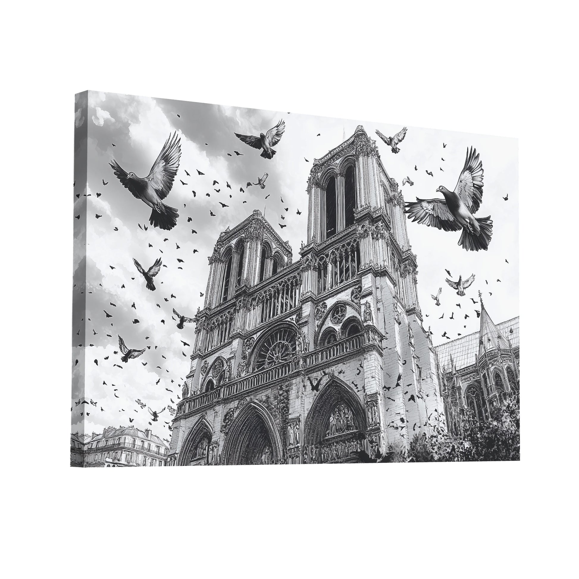 Product Hero 3D WebP Toile - Dessin Notre Dame de Paris - Art Virtuoso