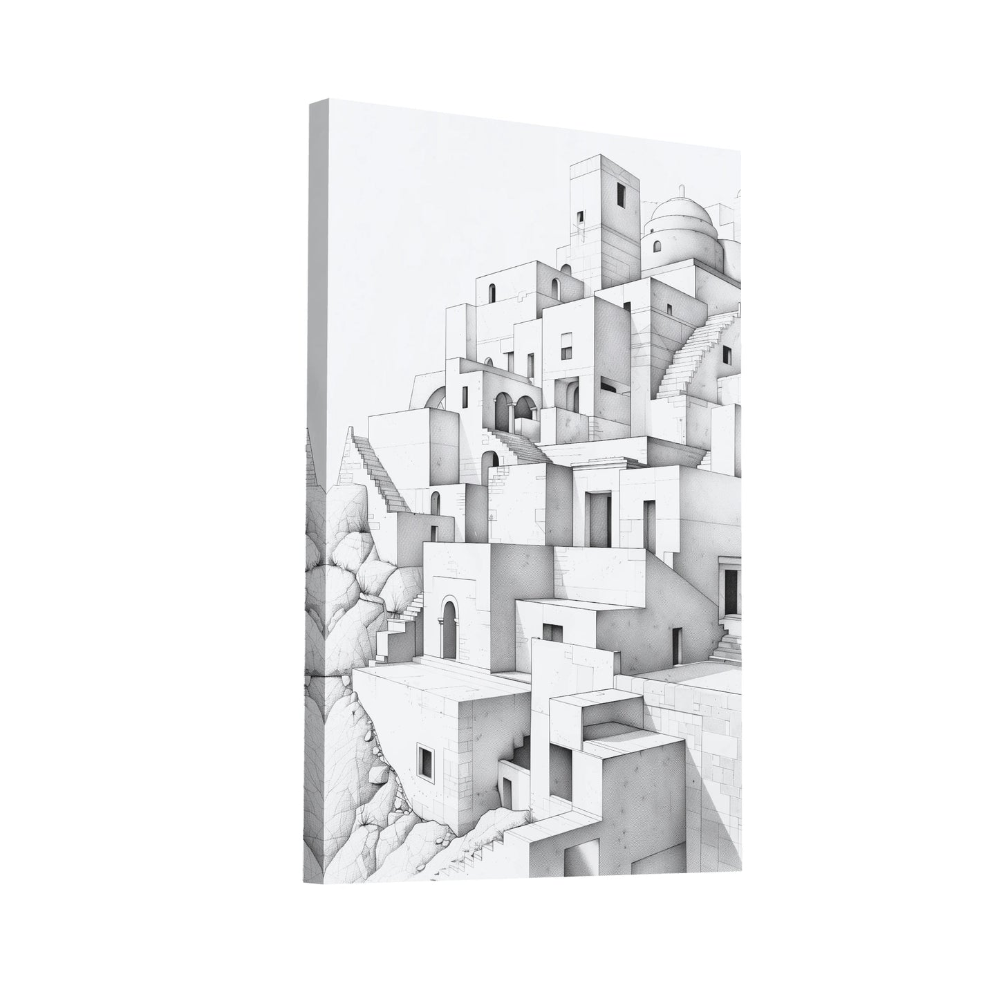 Product Hero 3D WebP Tableau Dessin - Ville Simple - Art Virtuoso