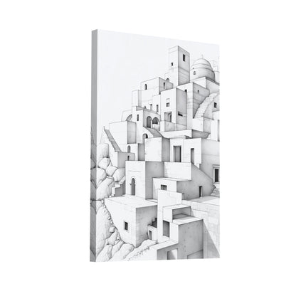 Product Hero 3D WebP Tableau Dessin - Ville Simple - Art Virtuoso