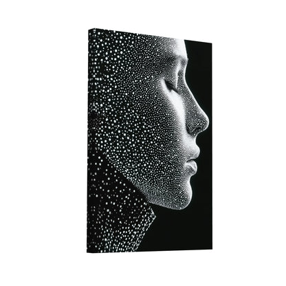 Product Hero 3D WebP Tableau Dessin Visage Abstrait Noir et Blanc - Constellation Humaine - Art Virtuoso