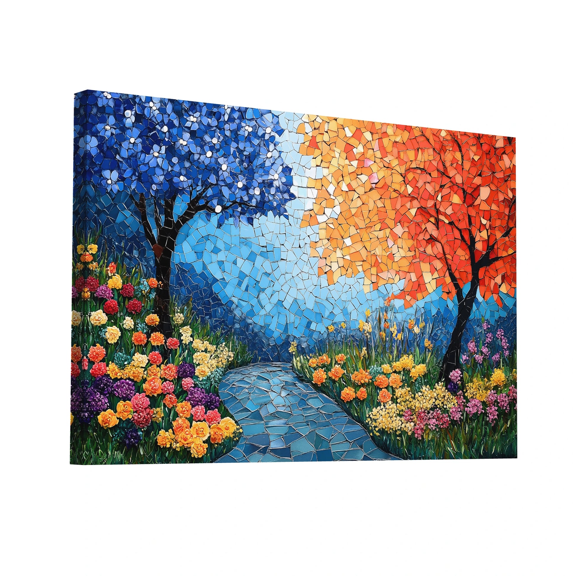 Product Hero 3D WebP Toile Fresque Mosaïque Murale -Sentier Naturel - Art Virtuoso