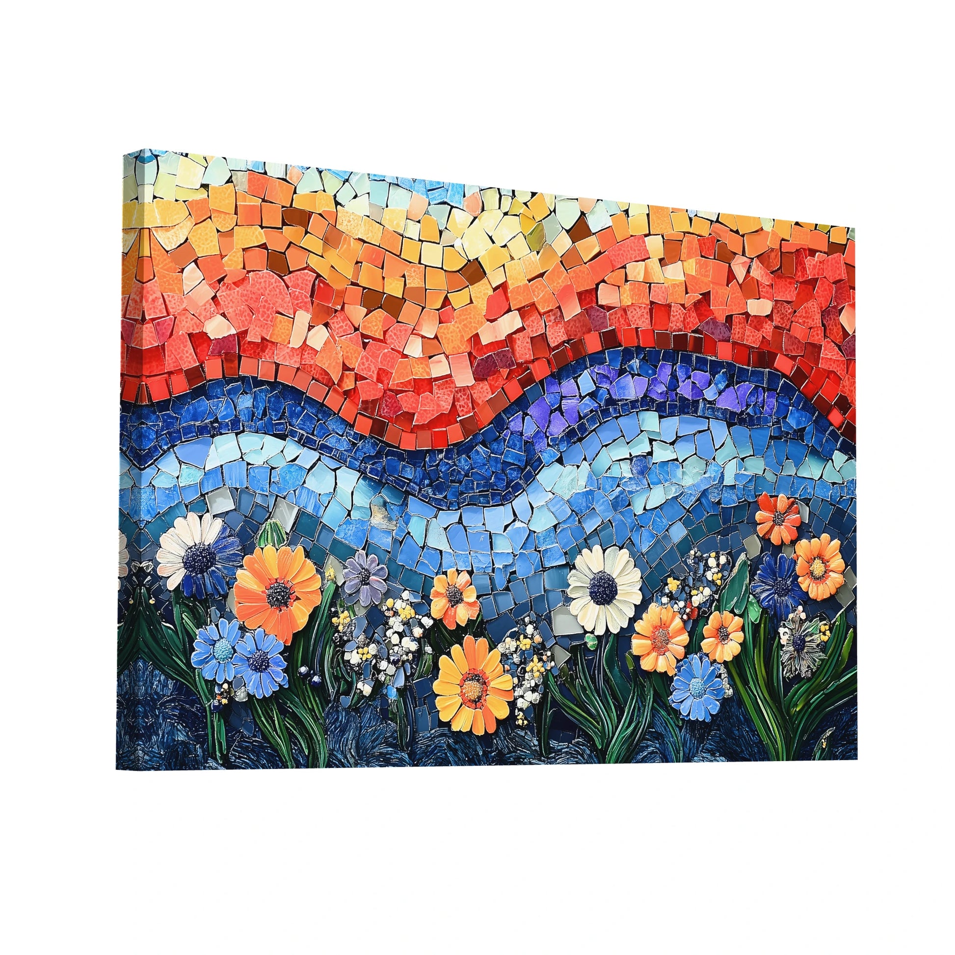 Product Hero 3D WebP Toile Fresque Murale Moderne - Motif Fleuri - Art Virtuoso