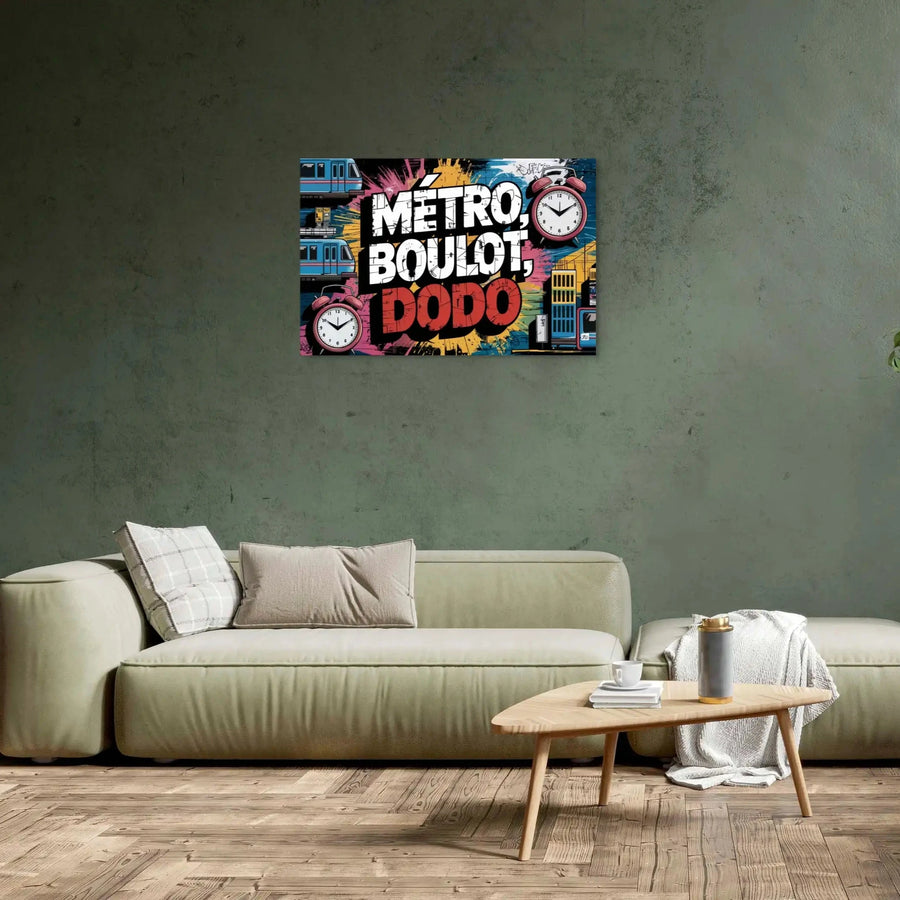 Graffiti Mural Canvas Print - Work, Sleep, Repeat
