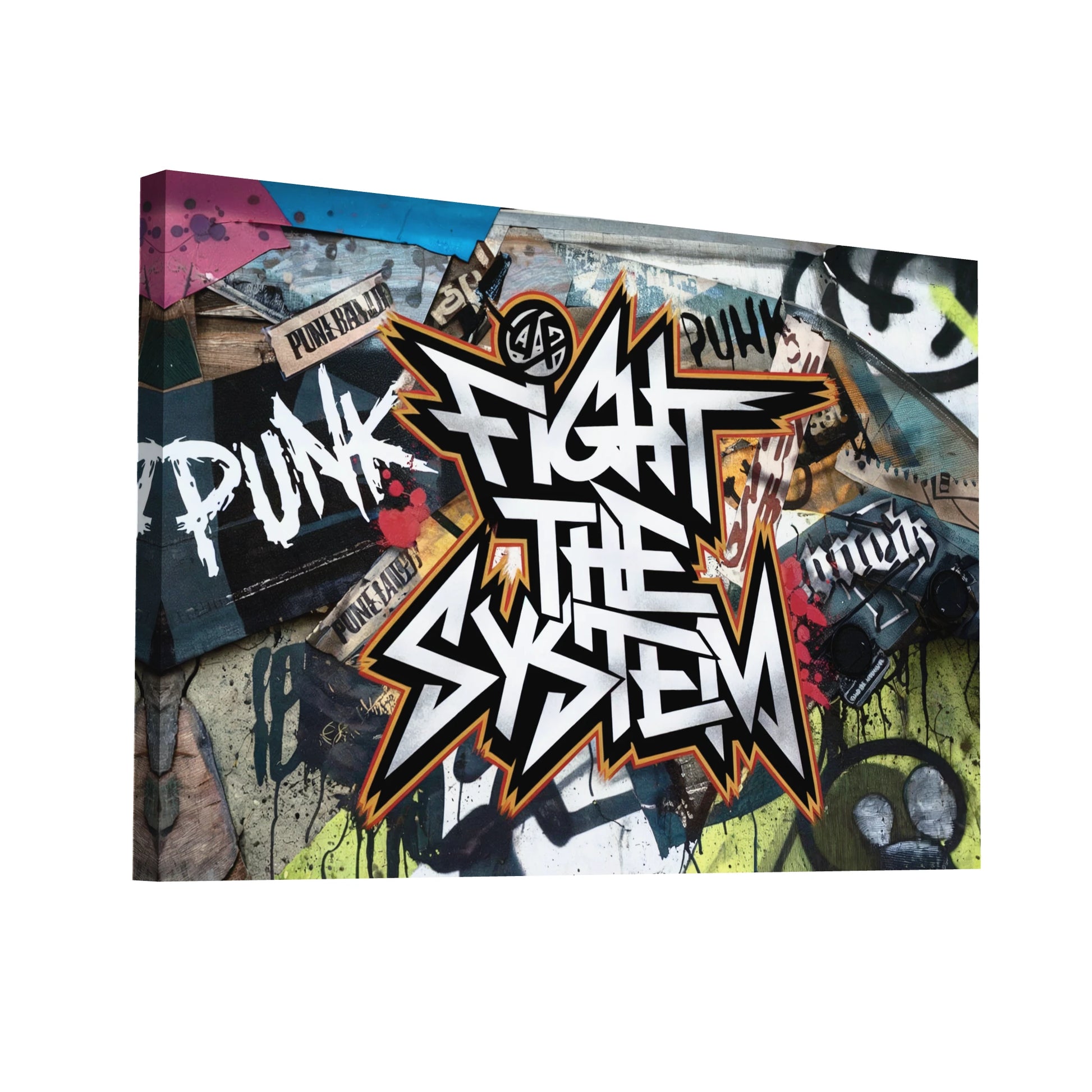 Product Hero 3D WebP Toile Graffitis Art - Fight The System - Art Virtuoso
