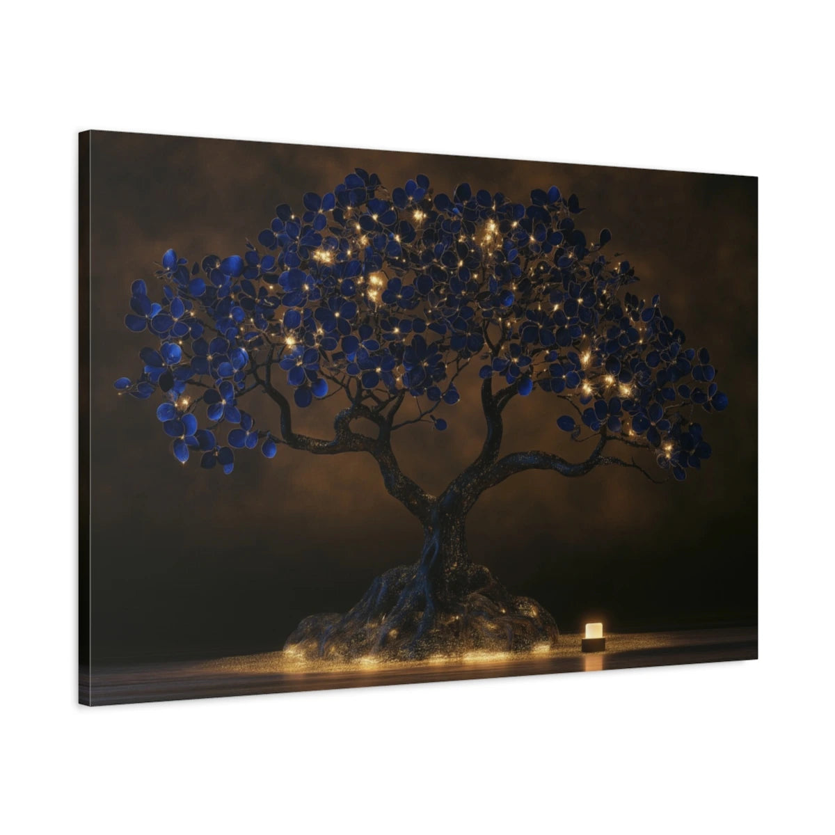 Grand Tableau Arbre de Vie, vue latérale de la toile avec bords imprimés - Art Virtuoso