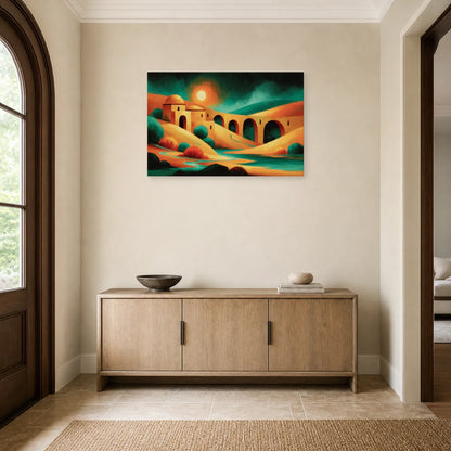 Grand Tableau Bohème Chic Panoramique dans une entree ou un couloir - Art Virtuoso